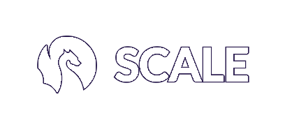 The SCALE logo rendered as hollow outlines